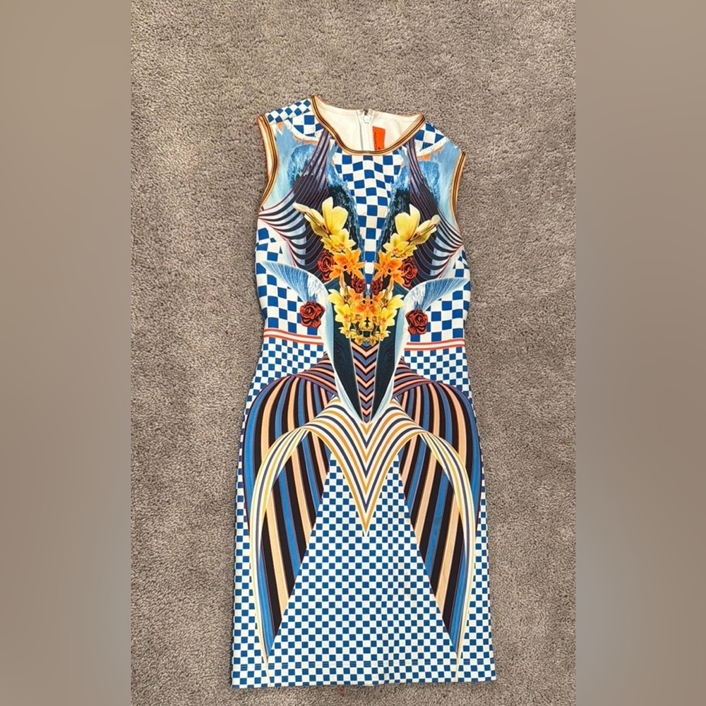 Clover Canyon : Bold Geometric Floral Bodycon Dress